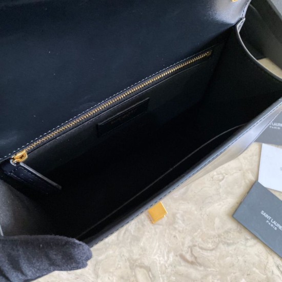 Borsa YSL Saint Laurent Carre in pelle scamosciata nera Dupe Perfetta Cloni Firmate Borsa YSL Saint Laurent Carre in pelle scamosciata nera imitazioni