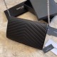Cloni Firmate Imitazione Portafoglio con catena YSL Saint Laurent con busta a catena in pelle martellata nero argento hardware imitazioni