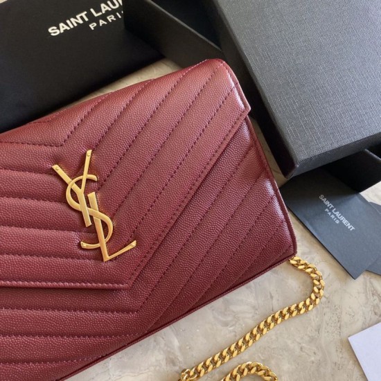 Clarinetto in pelle martellata YSL Saint Laurent con busta con catena a busta Dupe Perfetta Cloni Firmate Clarinetto in pelle martellata YSL Saint Laurent con busta con catena a busta imitazioni
