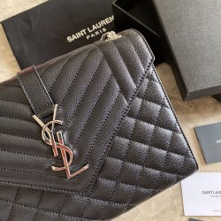 Borsa Replica per buste medie YSL Saint Laurent Mix Matelasse nero argento hardware Dupe Perfetta Cloni Firmate Borsa Replica per buste medie YSL Saint Laurent Mix Matelasse nero argento hardware imitazioni