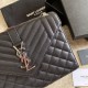 Cloni Firmate Borsa Replica per buste medie YSL Saint Laurent Mix Matelasse nero argento hardware imitazioni