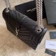 Cloni Firmate Borsa Replica per buste medie YSL Saint Laurent Mix Matelasse nero argento hardware imitazioni