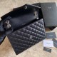 Cloni Firmate Borsa Replica per buste medie YSL Saint Laurent Mix Matelasse nero argento hardware imitazioni