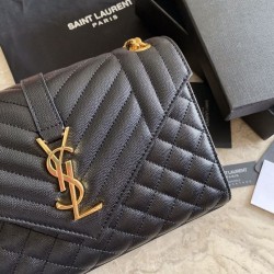Borsa per busta media YSL Saint Laurent Mix Matelasse nera in oro Dupe Perfetta Cloni Firmate Borsa per busta media YSL Saint Laurent Mix Matelasse nera in oro imitazioni