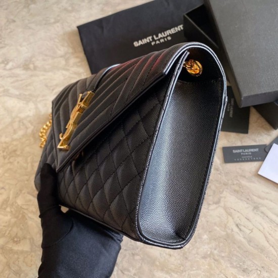Cloni Firmate Borsa per busta media YSL Saint Laurent Mix Matelasse nera in oro imitazioni