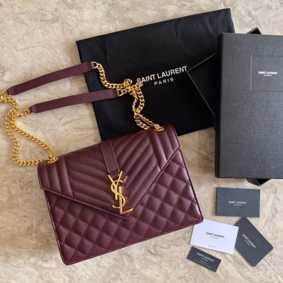 Sacchetto busta media YSL Saint Laurent Mix Matelasse Claret Dupe Perfetta Cloni Firmate Sacchetto busta media YSL Saint Laurent Mix Matelasse Claret imitazioni