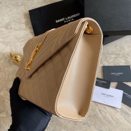 Cloni Firmate Sacchetto busta media YSL Saint Laurent Mix Matelasse Albicocca imitazioni