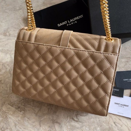 Cloni Firmate Sacchetto busta media YSL Saint Laurent Mix Matelasse Albicocca imitazioni