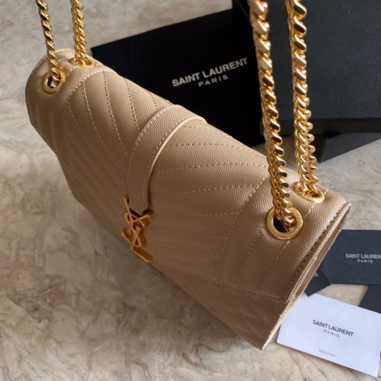 Cloni Firmate Sacchetto busta media YSL Saint Laurent Mix Matelasse Albicocca imitazioni