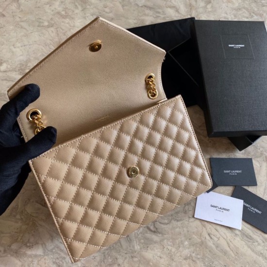 Cloni Firmate Sacchetto busta media YSL Saint Laurent Mix Matelasse Albicocca imitazioni