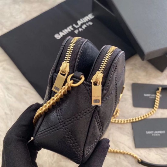 Borsa a catena trapuntata YSL Saint Laurent nera Dupe Perfetta Cloni Firmate Borsa a catena trapuntata YSL Saint Laurent nera imitazioni