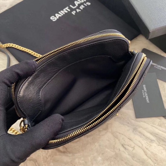 Borsa a catena trapuntata YSL Saint Laurent nera Dupe Perfetta Cloni Firmate Borsa a catena trapuntata YSL Saint Laurent nera imitazioni