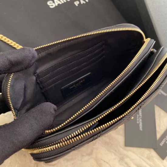 Borsa a catena trapuntata YSL Saint Laurent nera Dupe Perfetta Cloni Firmate Borsa a catena trapuntata YSL Saint Laurent nera imitazioni