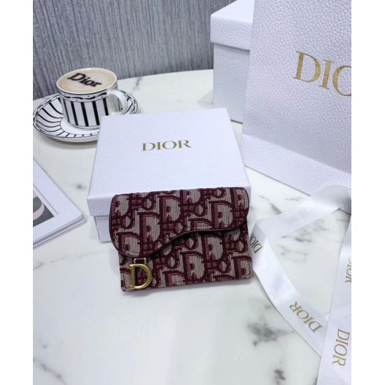 Alta gamma replica Portafoglio da sella obliquo Christian Dior rosso Dupe Perfetta Cloni Firmate Alta gamma replica Portafoglio da sella obliquo Christian Dior rosso imitazioni