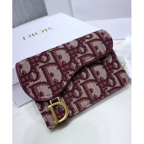 Alta gamma replica Portafoglio da sella obliquo Christian Dior rosso Dupe Perfetta Cloni Firmate Alta gamma replica Portafoglio da sella obliquo Christian Dior rosso imitazioni