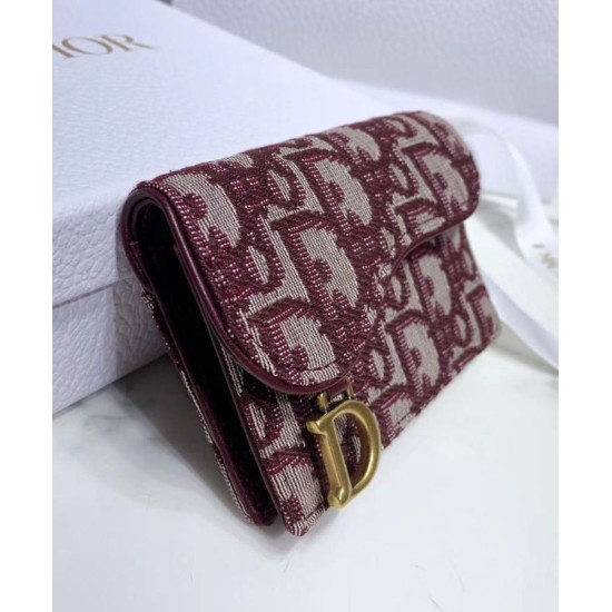 Alta gamma replica Portafoglio da sella obliquo Christian Dior rosso Dupe Perfetta Cloni Firmate Alta gamma replica Portafoglio da sella obliquo Christian Dior rosso imitazioni