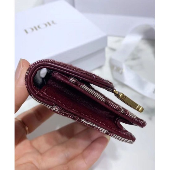 Alta gamma replica Portafoglio da sella obliquo Christian Dior rosso Dupe Perfetta Cloni Firmate Alta gamma replica Portafoglio da sella obliquo Christian Dior rosso imitazioni