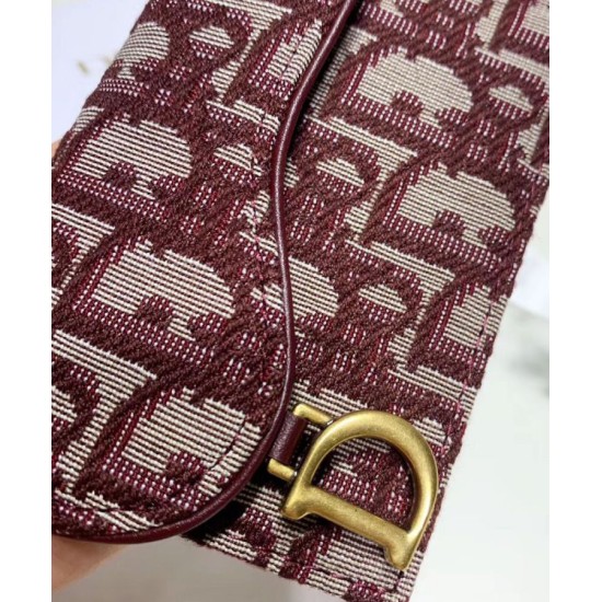 Alta gamma replica Portafoglio da sella obliquo Christian Dior rosso Dupe Perfetta Cloni Firmate Alta gamma replica Portafoglio da sella obliquo Christian Dior rosso imitazioni