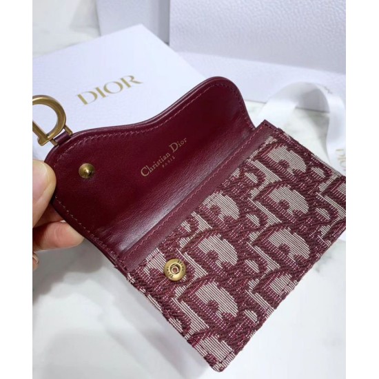 Alta gamma replica Portafoglio da sella obliquo Christian Dior rosso Dupe Perfetta Cloni Firmate Alta gamma replica Portafoglio da sella obliquo Christian Dior rosso imitazioni