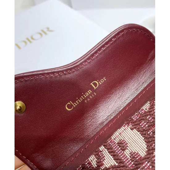 Alta gamma replica Portafoglio da sella obliquo Christian Dior rosso Dupe Perfetta Cloni Firmate Alta gamma replica Portafoglio da sella obliquo Christian Dior rosso imitazioni