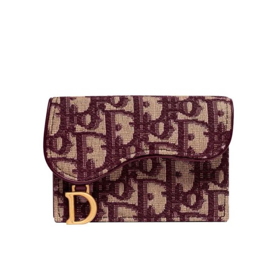 Alta gamma replica Portafoglio da sella obliquo Christian Dior rosso Dupe Perfetta Cloni Firmate Alta gamma replica Portafoglio da sella obliquo Christian Dior rosso imitazioni