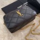 Borsa YSL Saint Laurent Becky con doppia zip in pelle di agnello trapuntata nera Dupe Perfetta Cloni Firmate Borsa YSL Saint Laurent Becky con doppia zip in pelle di agnello trapuntata nera imitazioni