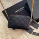 Borsa YSL Saint Laurent Becky con doppia zip in pelle di agnello trapuntata nera Dupe Perfetta Cloni Firmate Borsa YSL Saint Laurent Becky con doppia zip in pelle di agnello trapuntata nera imitazioni