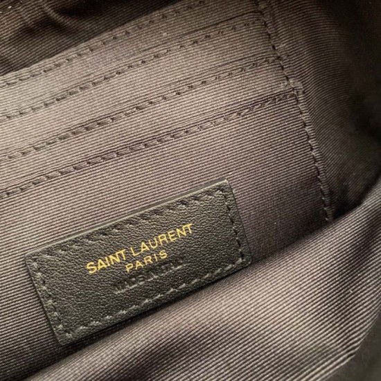 Borsa YSL Saint Laurent Becky con doppia zip in pelle di agnello trapuntata nera Dupe Perfetta Cloni Firmate Borsa YSL Saint Laurent Becky con doppia zip in pelle di agnello trapuntata nera imitazioni