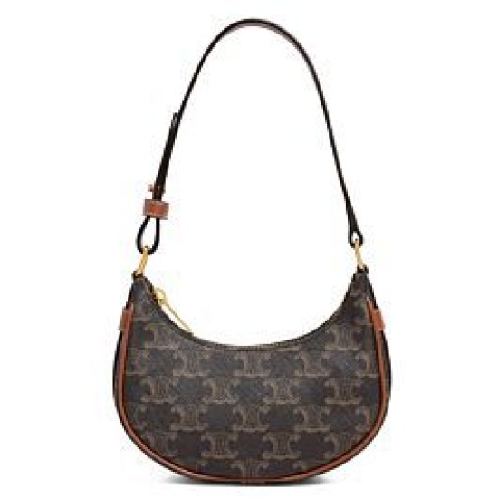 Celine Mini Ava In Tela Triomphe E Pelle Di Vitello Marrone Celine Mini Ava In Tela Triomphe E Pelle Di Vitello Marrone