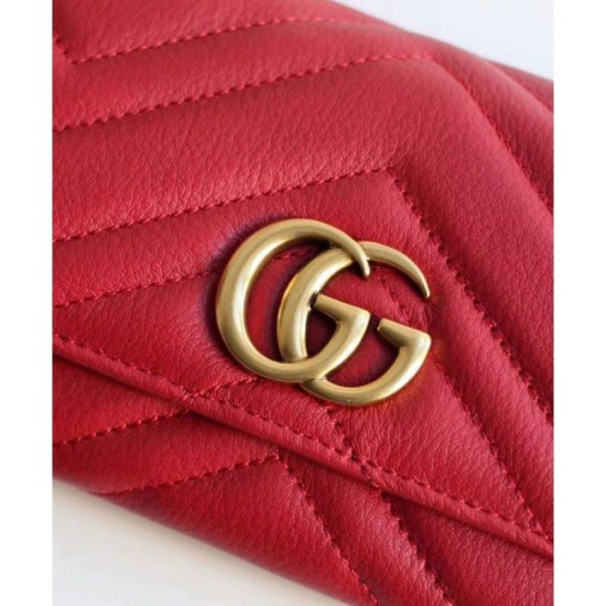 Dettagli perfetti Portafoglio GG Marmont continental 443436 Rosso