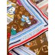 LV Silk Vivienne Xmas Square 90 M77905 Marrone
