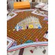 LV Silk Vivienne Xmas Square 90 M77905 Marrone