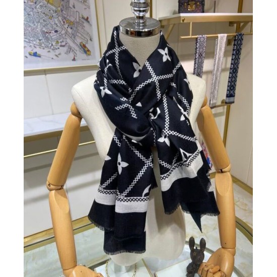 Sciarpa Crosillon da donna LV nera Sciarpa Crosillon da donna LV nera