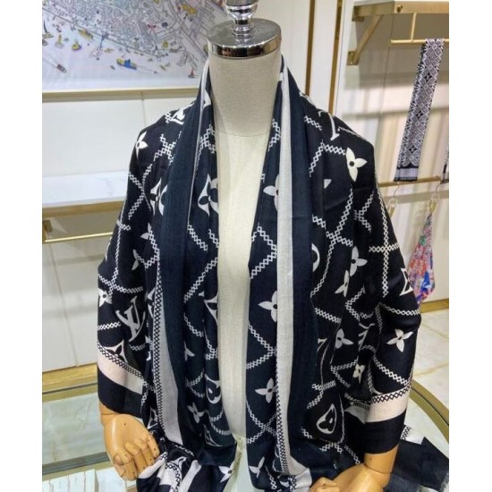 Sciarpa Crosillon da donna LV nera Sciarpa Crosillon da donna LV nera