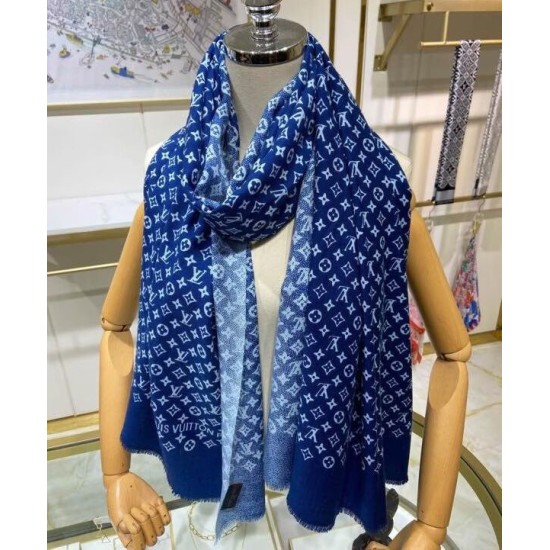 Sciarpa lunga sfumata in denim da donna di Louis Vuitton blu Sciarpa lunga sfumata in denim da donna di Louis Vuitton blu