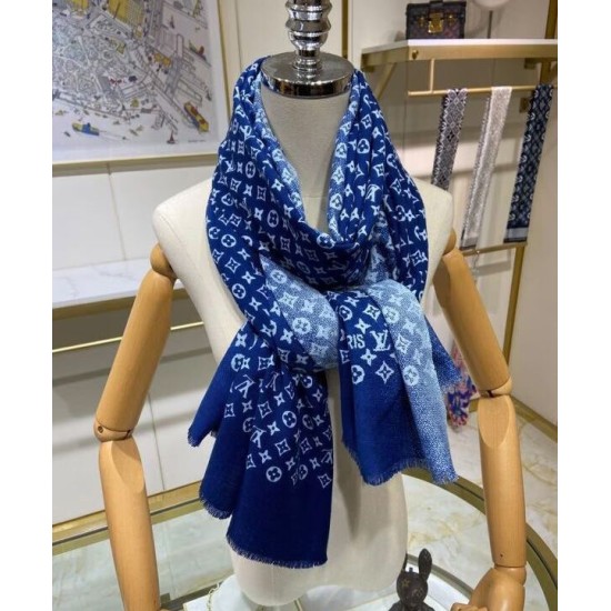 Sciarpa lunga sfumata in denim da donna di Louis Vuitton blu Sciarpa lunga sfumata in denim da donna di Louis Vuitton blu