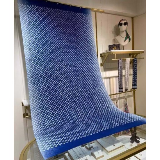 Sciarpa lunga sfumata in denim da donna di Louis Vuitton blu Sciarpa lunga sfumata in denim da donna di Louis Vuitton blu