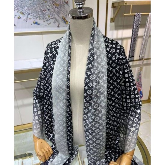 Sciarpa lunga sfumata in denim da donna Louis Vuitton nera Sciarpa lunga sfumata in denim da donna Louis Vuitton nera