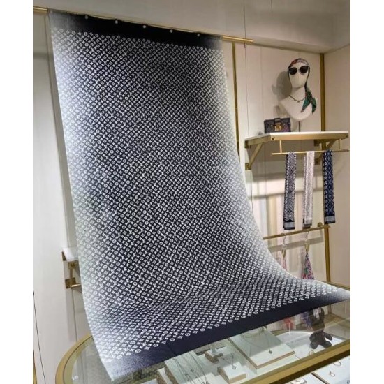 Sciarpa lunga sfumata in denim da donna Louis Vuitton nera Sciarpa lunga sfumata in denim da donna Louis Vuitton nera