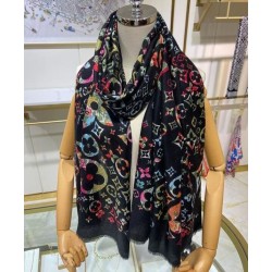 Sciarpa monogramma da donna Louis Vuitton nera