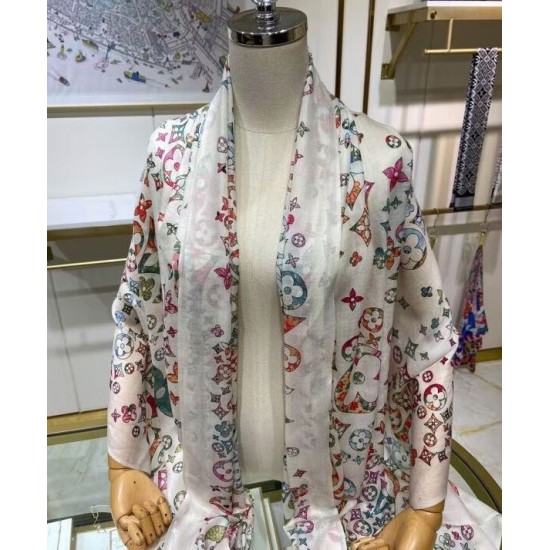 Sciarpa monogramma da donna Louis Vuitton bianca Sciarpa monogramma da donna Louis Vuitton bianca