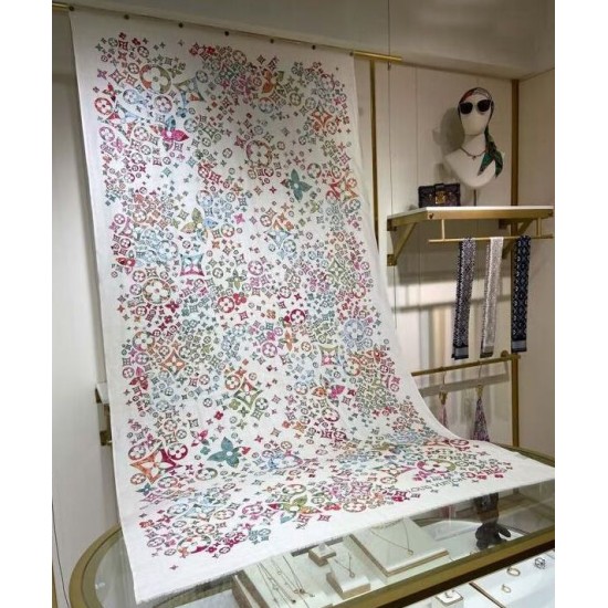 Sciarpa monogramma da donna Louis Vuitton bianca Sciarpa monogramma da donna Louis Vuitton bianca