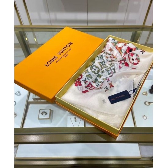 Sciarpa monogramma da donna Louis Vuitton bianca Sciarpa monogramma da donna Louis Vuitton bianca