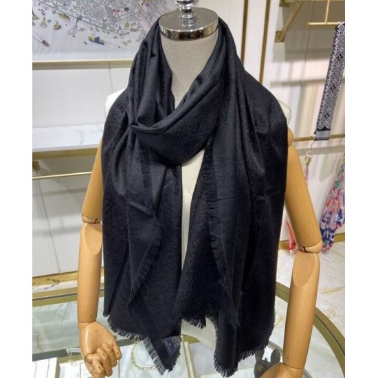 Sciarpa monogramma da donna Louis Vuitton nera Sciarpa monogramma da donna Louis Vuitton nera