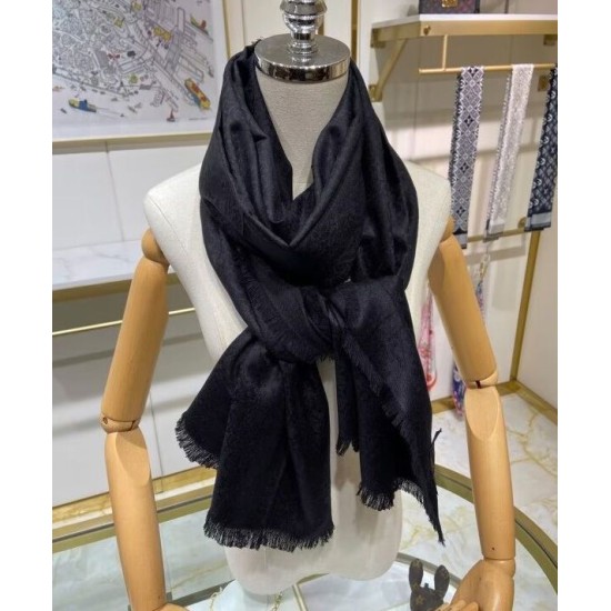 Sciarpa monogramma da donna Louis Vuitton nera Sciarpa monogramma da donna Louis Vuitton nera