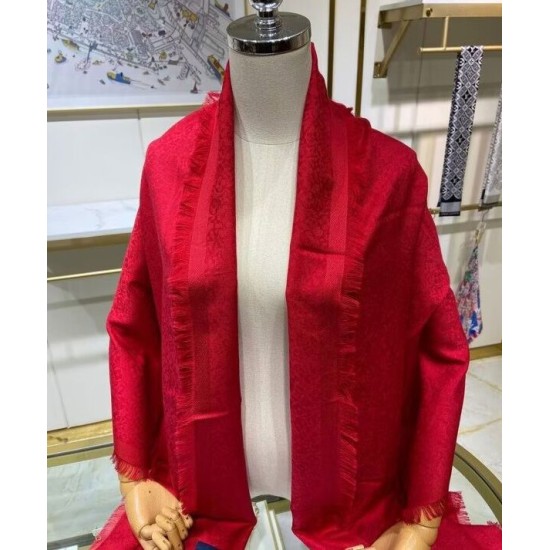 Sciarpa monogramma da donna Louis Vuitton rossa Sciarpa monogramma da donna Louis Vuitton rossa