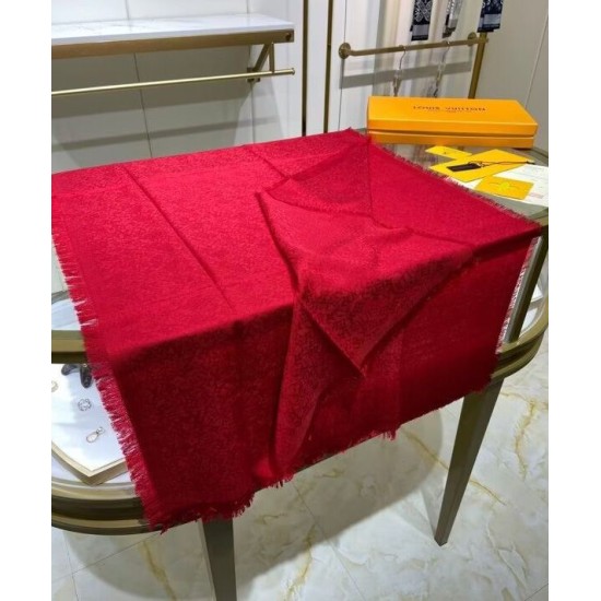 Sciarpa monogramma da donna Louis Vuitton rossa Sciarpa monogramma da donna Louis Vuitton rossa