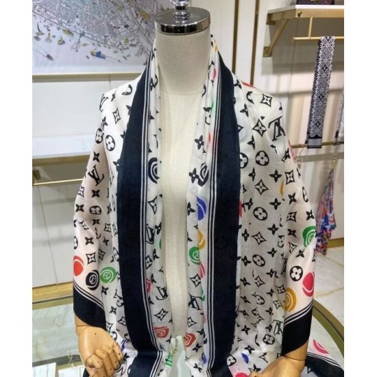 Sciarpa Louis Vuitton da donna Louis Vuitton Match bianca Sciarpa Louis Vuitton da donna Louis Vuitton Match bianca