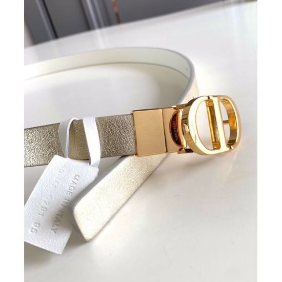 Cintura reversibile Christian Dior 30 Montaigne dorata