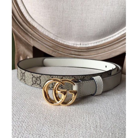 Cintura sottile Gucci GG Marmont bianca Cintura sottile Gucci GG Marmont bianca